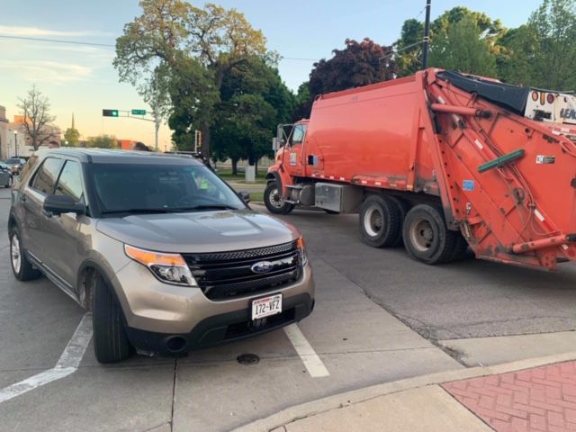 Dump trucks at intersections